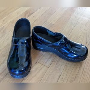 Sanita Blue Satin Leather Clog